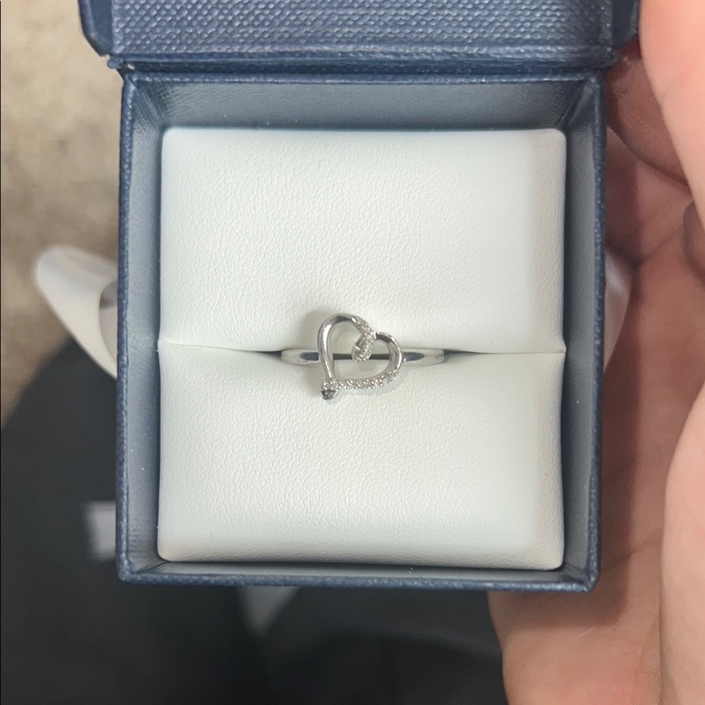 Minimalist Silver Diamond Ring